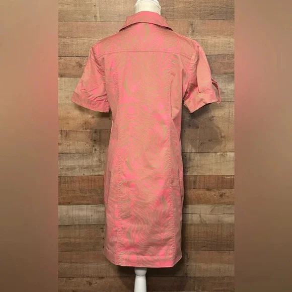 Lilly Pulitzer Apple Dress in Curious Pink Frenchie Print Women's size 6 Peacock - Picture 2 of 9